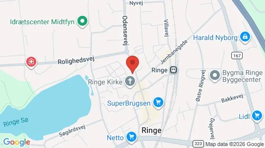 Erhvervslokaler til leje i Ringe - kort over placeringen