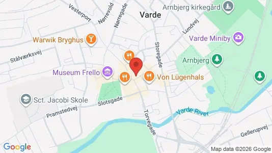 Erhvervslokaler til leje i Varde - kort over placeringen