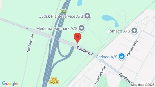 Erhvervslokaler til leje i Køge - kort over placeringen