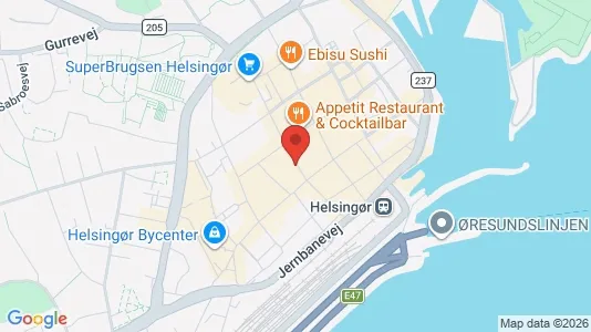 Erhvervslokaler til leje i Helsingør - kort over placeringen