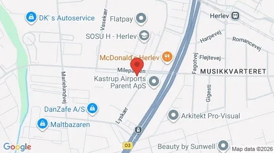 Erhvervslokaler til leje i Herlev - kort over placeringen
