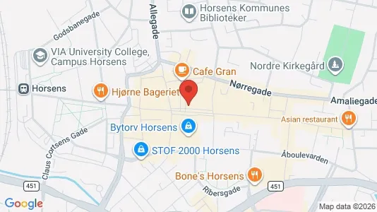 Erhvervslokaler til leje i Horsens - kort over placeringen