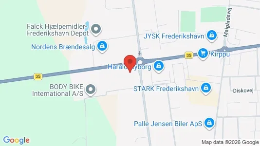 Erhvervslokaler til leje i Frederikshavn - kort over placeringen