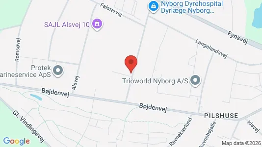 Erhvervslokaler til leje i Nyborg - kort over placeringen