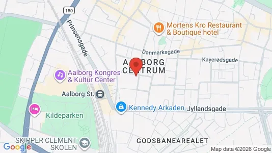 Erhvervslokaler til leje i Aalborg Centrum - kort over placeringen