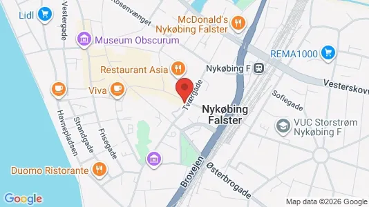 Erhvervslokaler til leje i Nykøbing Falster - kort over placeringen