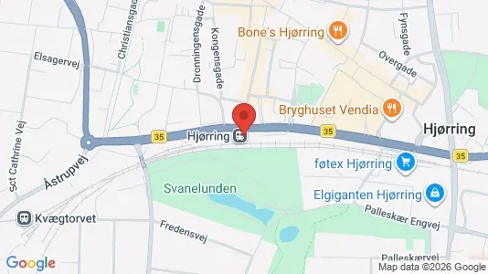Erhvervslokaler til leje i Hjørring - kort over placeringen