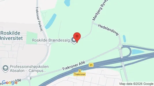 Erhvervslokaler til leje i Roskilde - kort over placeringen