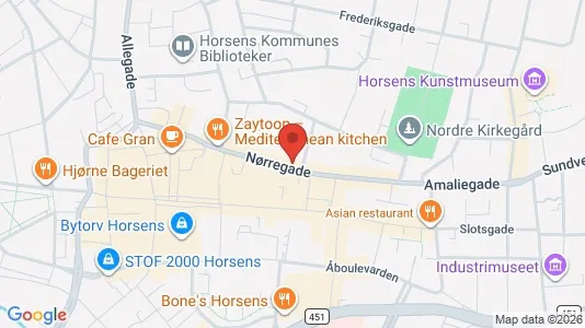 Erhvervslokaler til leje i Horsens - kort over placeringen