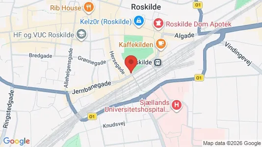 Erhvervslokaler til leje i Roskilde - kort over placeringen