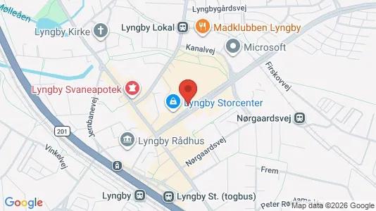Erhvervslokaler til leje i Kongens Lyngby - kort over placeringen