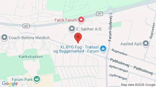 Erhvervslokaler til leje i Farum - kort over placeringen
