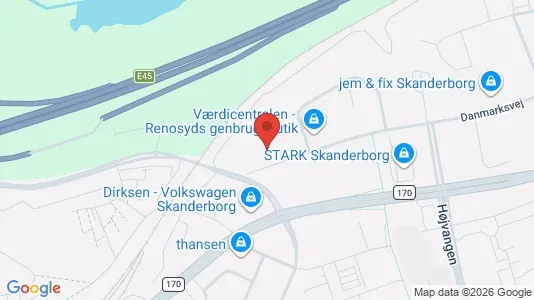 Erhvervslokaler til leje i Skanderborg - kort over placeringen