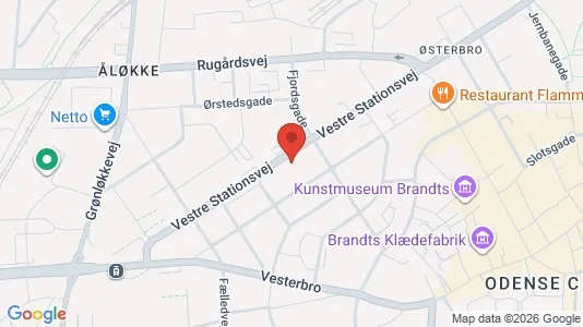 Erhvervslokaler til leje i Odense C - kort over placeringen