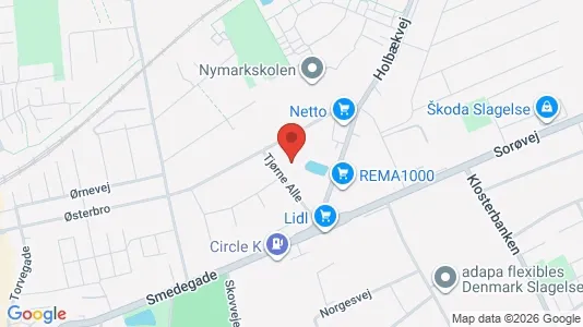 Erhvervslokaler til leje i Slagelse - kort over placeringen