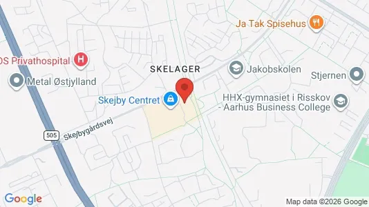 Erhvervslokaler til leje i Århus N - kort over placeringen