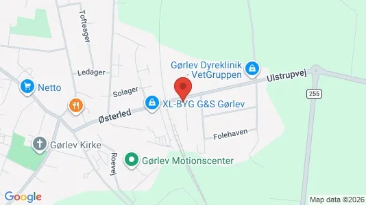 Erhvervslokaler til leje i Gørlev - kort over placeringen