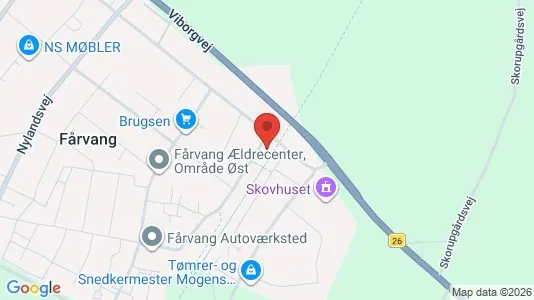 Erhvervslokaler til leje i Fårvang - kort over placeringen
