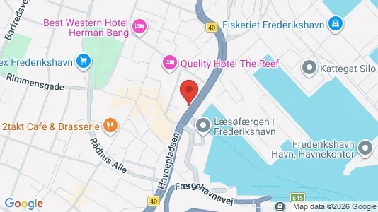 Erhvervslokaler til leje i Frederikshavn - kort over placeringen