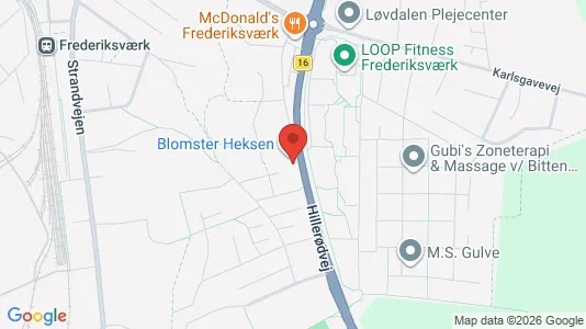 Erhvervslokaler til leje i Frederiksværk - kort over placeringen