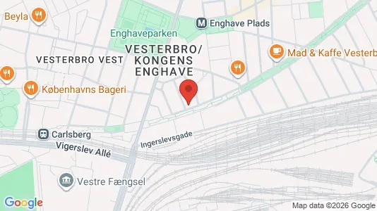 Erhvervslokaler til leje i Vesterbro - kort over placeringen