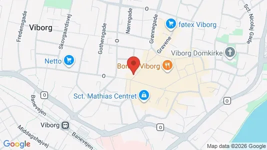 Erhvervslokaler til leje i Viborg - kort over placeringen