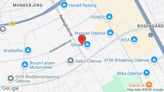 Erhvervslokaler til leje i Odense M - kort over placeringen