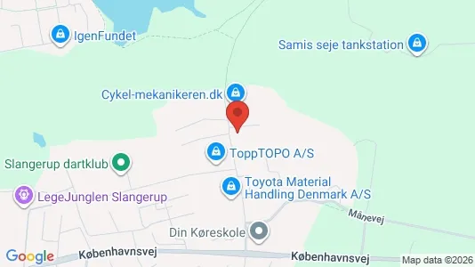 Erhvervslokaler til leje i Slangerup - kort over placeringen