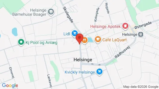 Erhvervslokaler til leje i Helsinge - kort over placeringen