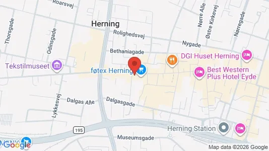 Erhvervslokaler til leje i Herning - kort over placeringen