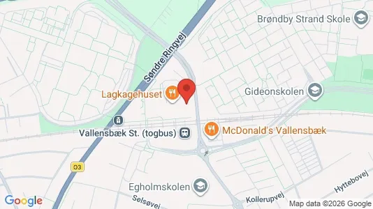 Erhvervslokaler til leje i Vallensbæk Strand - kort over placeringen