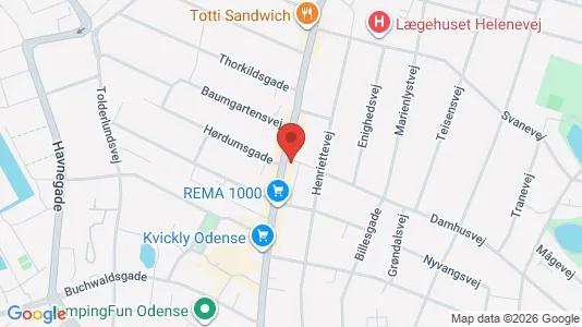Erhvervslokaler til leje i Odense C - kort over placeringen