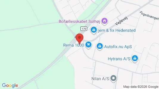 Erhvervslokaler til leje i Hedensted - kort over placeringen