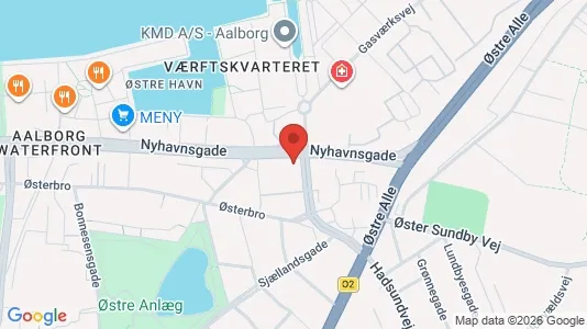 Erhvervslokaler til leje i Aalborg Centrum - kort over placeringen