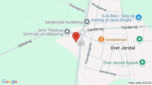 Erhvervslokaler til leje i Vojens - kort over placeringen