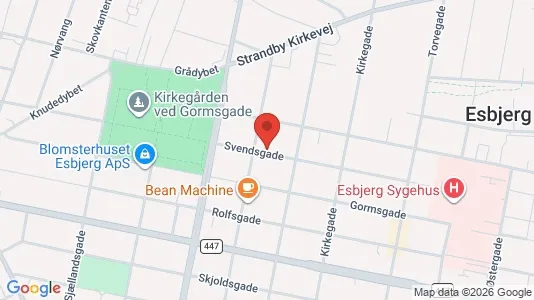 Erhvervslokaler til leje i Esbjerg Centrum - kort over placeringen