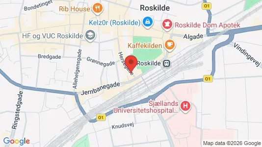 Erhvervslokaler til leje i Roskilde - kort over placeringen