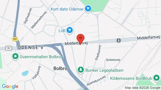 Erhvervslokaler til leje i Odense V - kort over placeringen