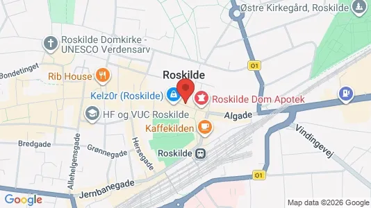 Erhvervslokaler til leje i Roskilde - kort over placeringen