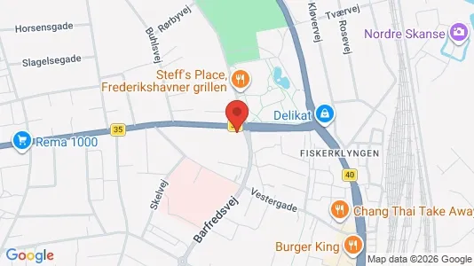 Erhvervslokaler til leje i Frederikshavn - kort over placeringen