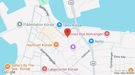Erhvervslokaler til leje i Korsør - kort over placeringen