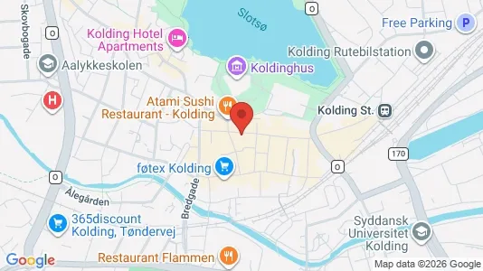 Erhvervslokaler til leje i Kolding - kort over placeringen