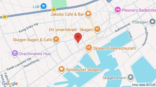 Erhvervslokaler til leje i Skagen - kort over placeringen