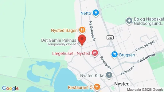 Erhvervslokaler til leje i Nysted - kort over placeringen