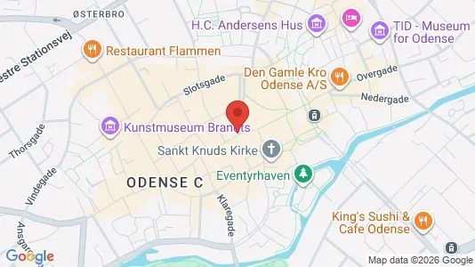 Erhvervslokaler til leje i Odense C - kort over placeringen