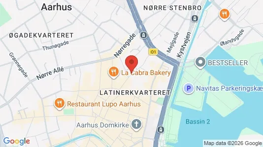 Erhvervslokaler til leje i Århus C - kort over placeringen