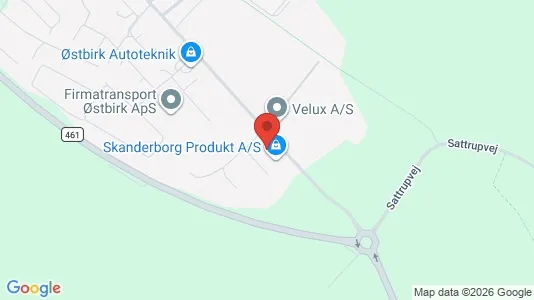 Erhvervslokaler til leje i Østbirk - kort over placeringen