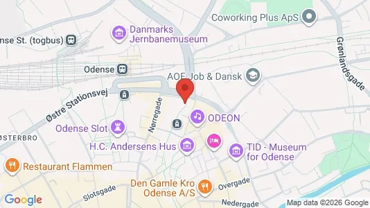 Erhvervslokaler til leje i Odense C - kort over placeringen