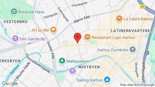 Erhvervslokaler til leje i Århus C - kort over placeringen