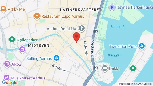 Erhvervslokaler til leje i Århus C - kort over placeringen